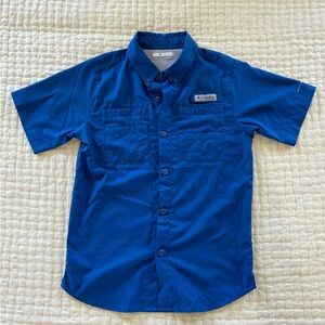 Kids Columbia Blue Short Sleeve Fishing Shirt